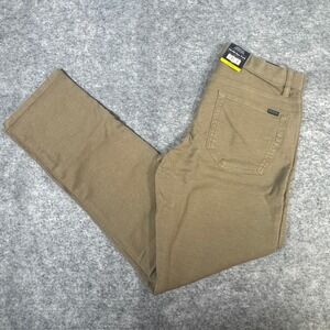 Jachs New York Mens Tan Straight Fit 5-Pocket Flex Waistband Pants 32x32 NWT